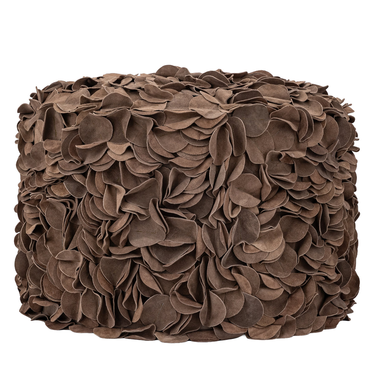 Nevo brown suede pouffe