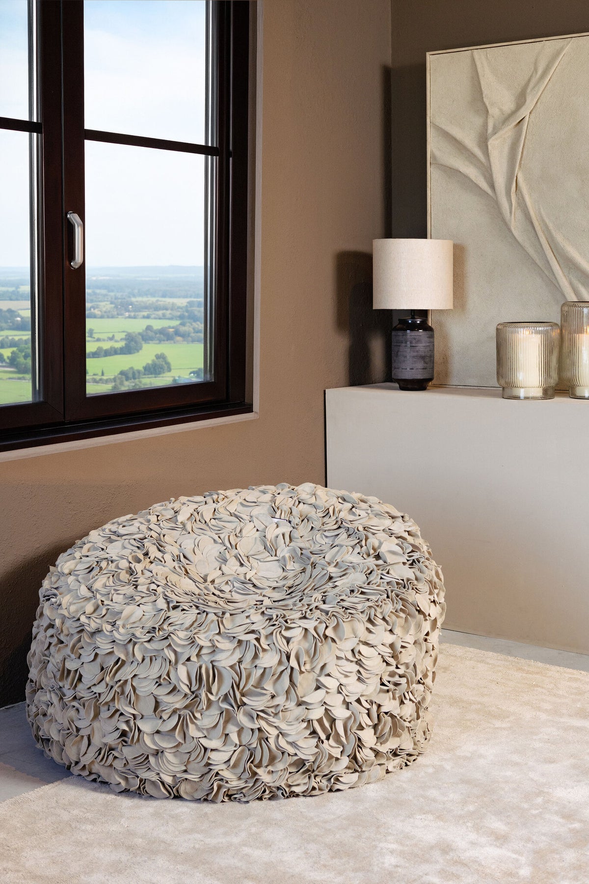 Nevo cream suede bean bag