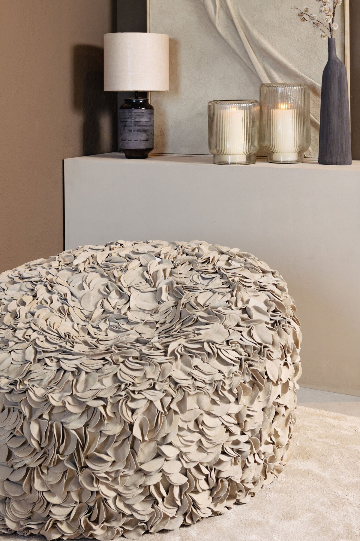 Nevo cream suede bean bag