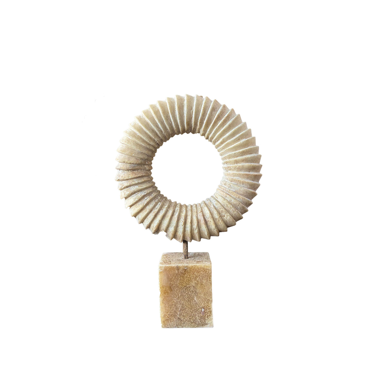 Alula light onyx ribbed sculptural ornament low