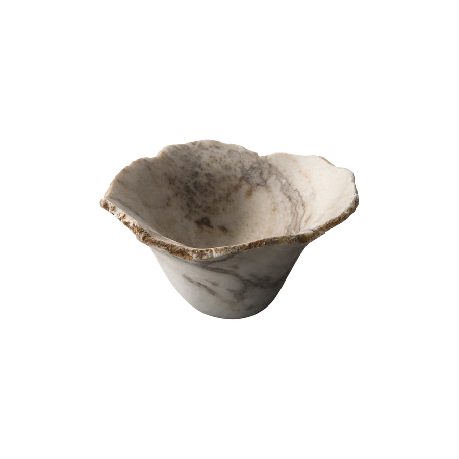 Lea white onyx organic shaped bowl, large