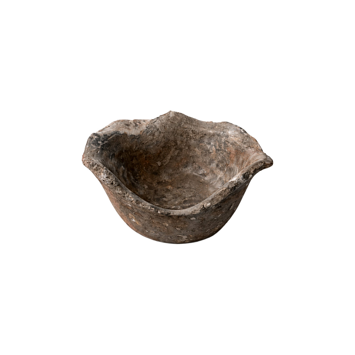Lailee dark brown onyx and lapis organic shaped bowl, small