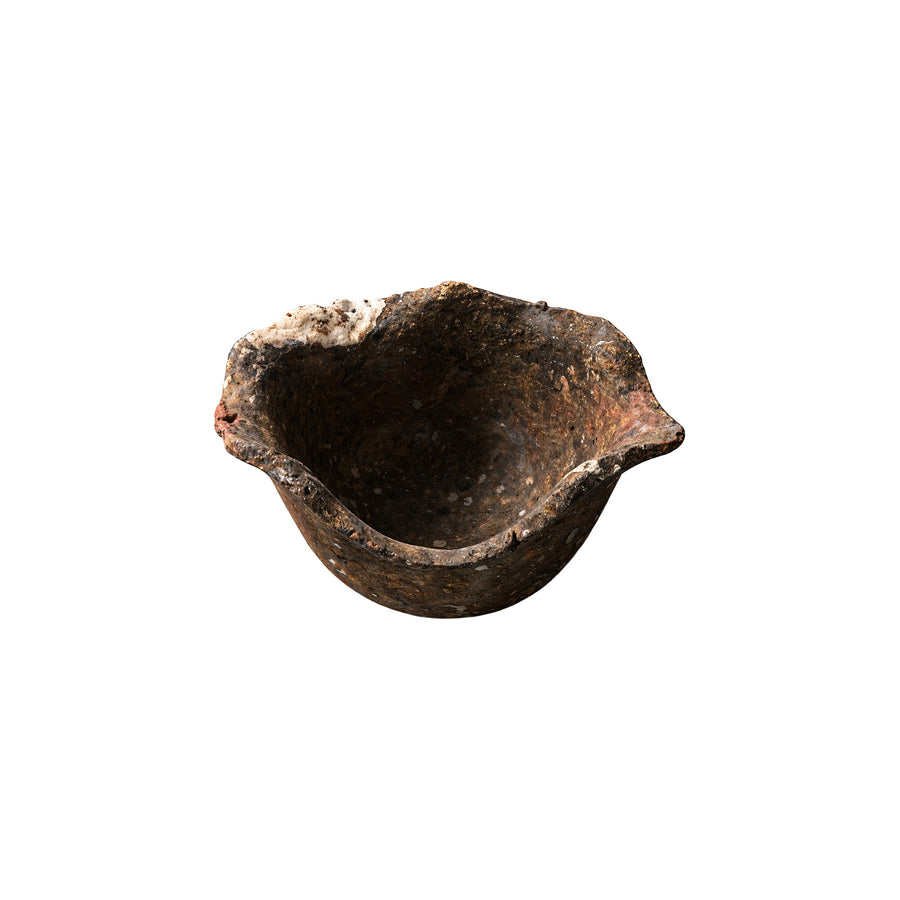 Lailee dark brown onyx and lapis organic shaped bowl, small