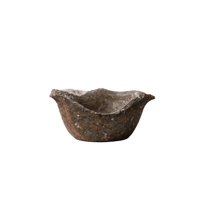 Lailee dark brown onyx and lapis organic shaped bowl, small