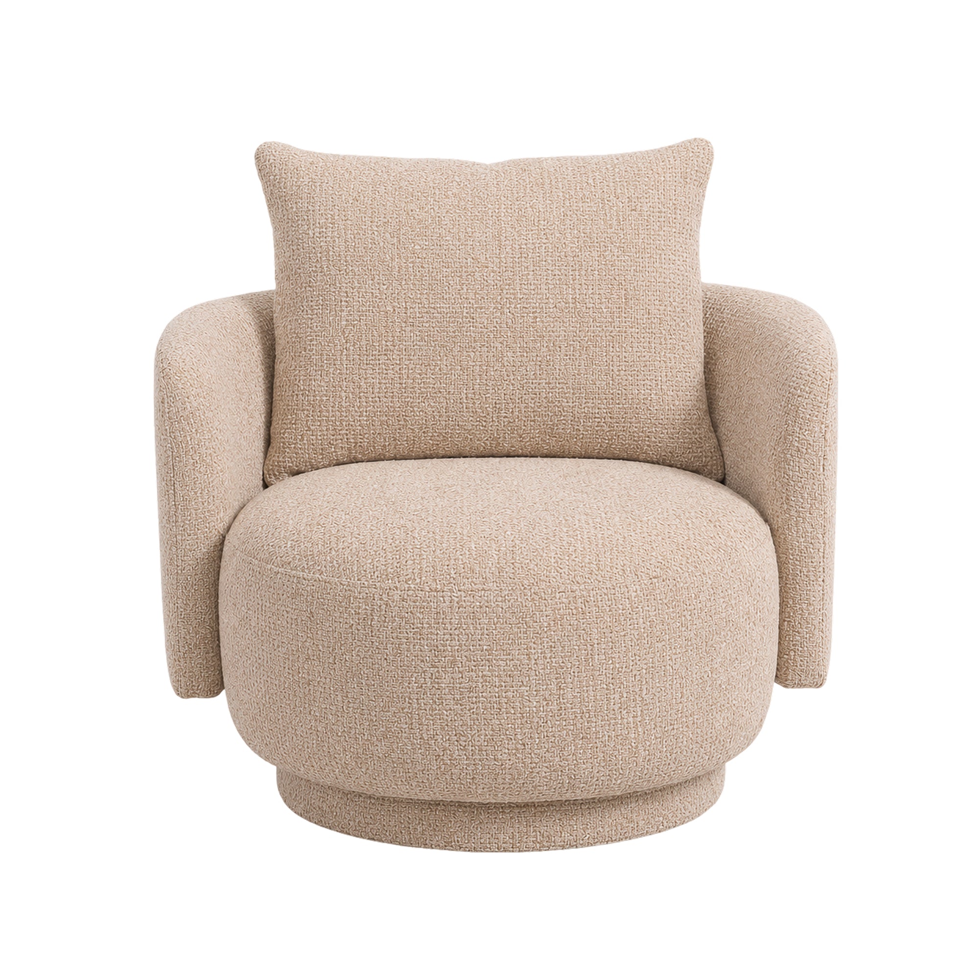 Elin beige round tub armchair