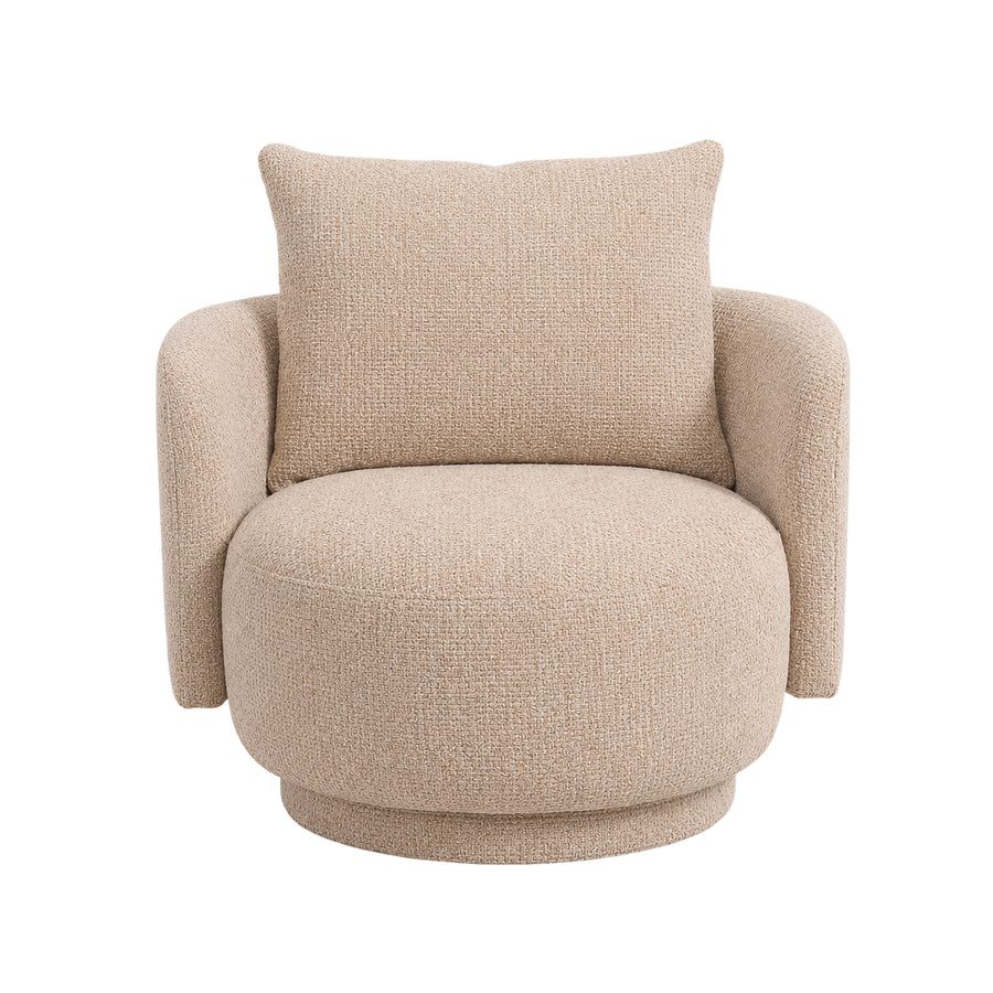 Elin beige round tub armchair