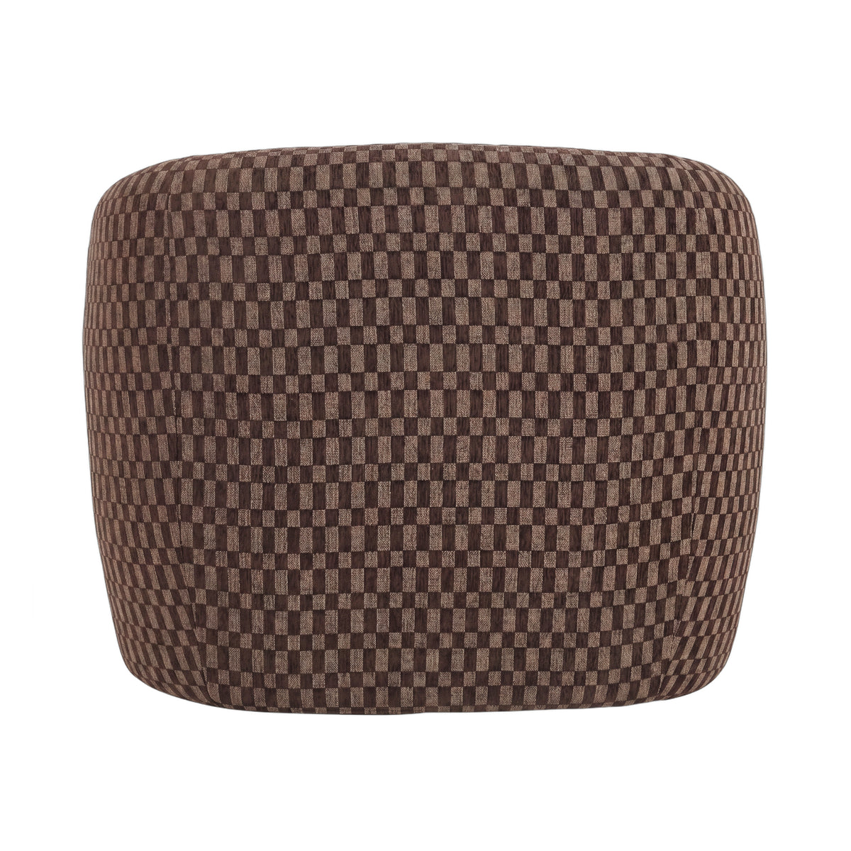 Aphrodite dark brown block-pattern fabric armchair