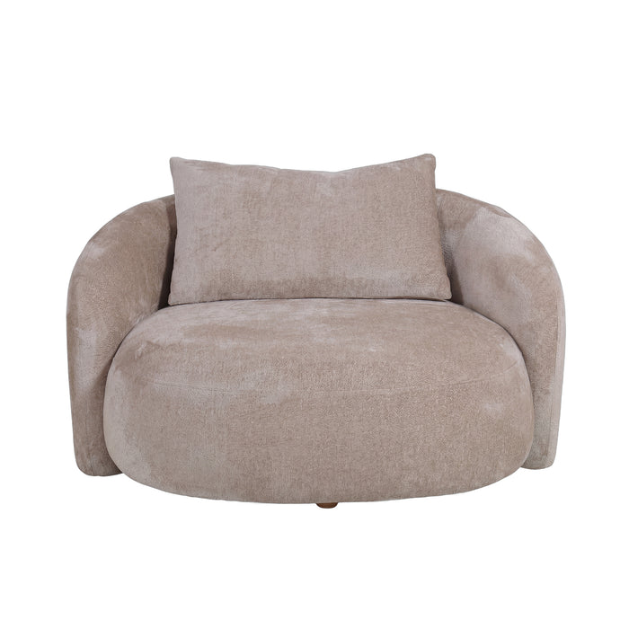 Lune cream two-seater half-round love-seat