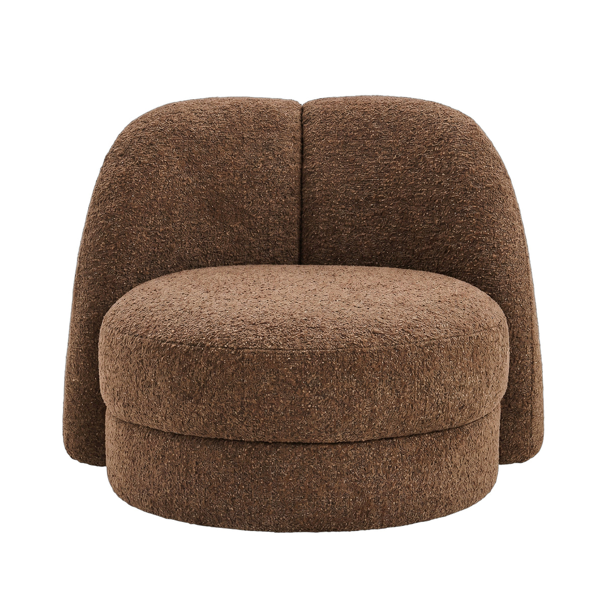 Arco brown round barrel armchair