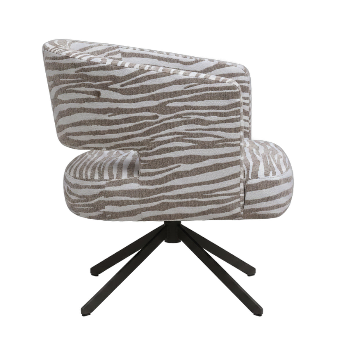 Baldr beige wavy-textured fabric dining chair