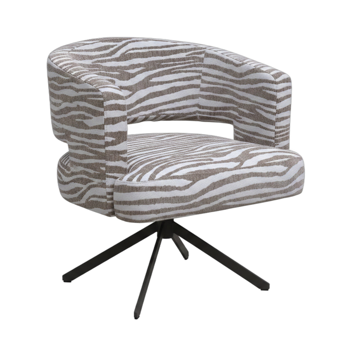 Baldr beige wavy-textured fabric dining chair