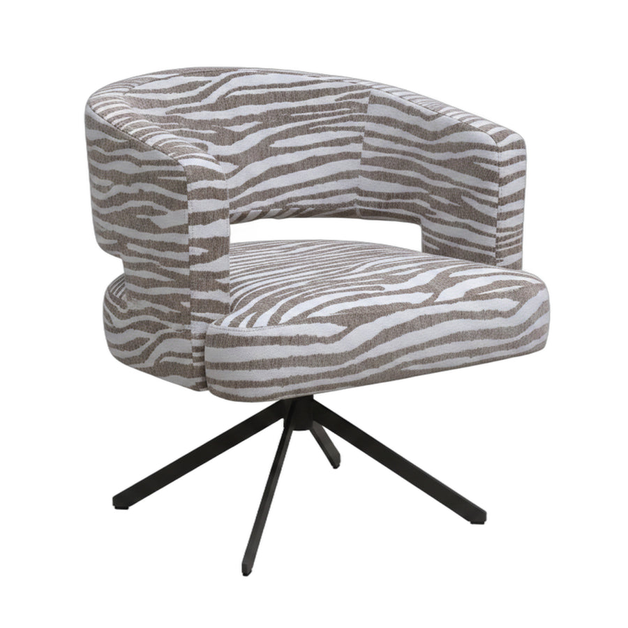 Baldr beige wavy-textured fabric dining chair