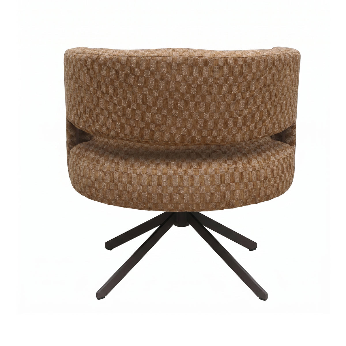 Baldr brown block-pattern fabric dining chair