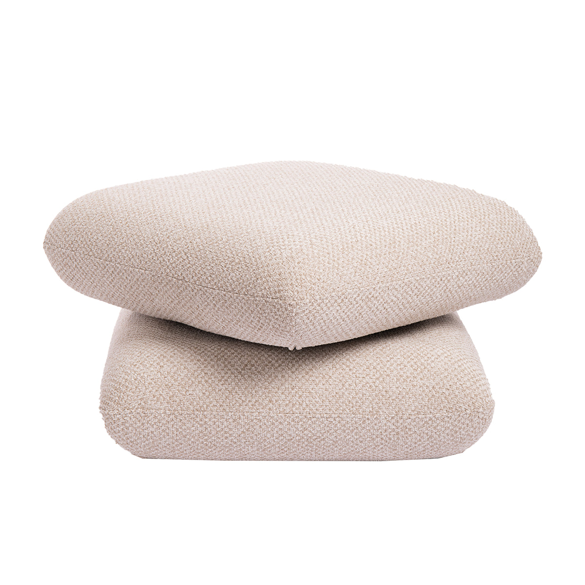 Aro cream fabric rotating pouf