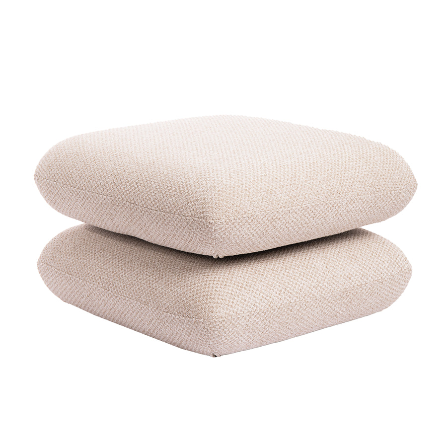Aro cream fabric rotating pouf