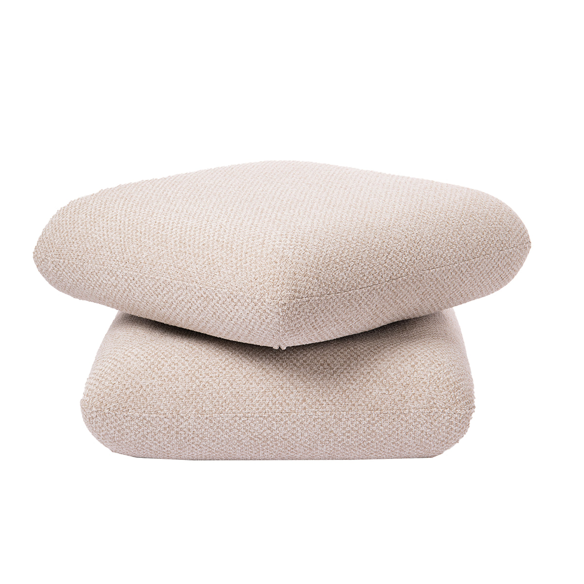 Aro cream fabric rotating pouf