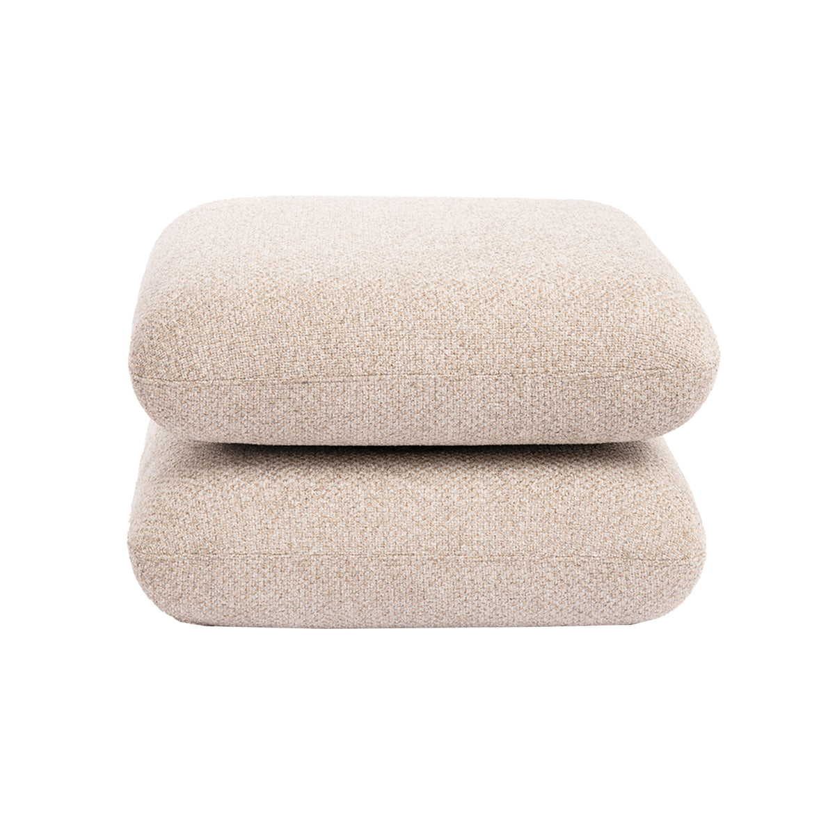 Aro cream fabric rotating pouf