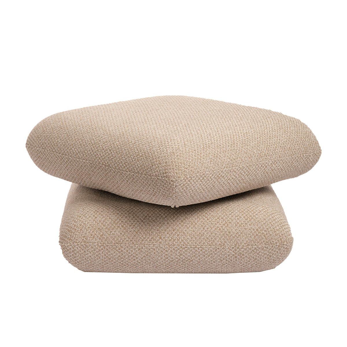 Aro taupe fabric rotating pouf