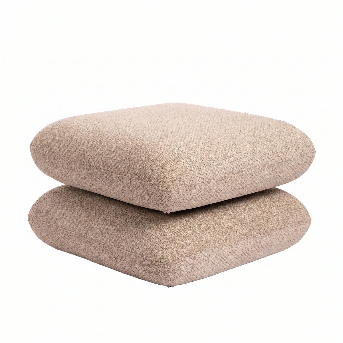 Aro taupe fabric rotating pouf