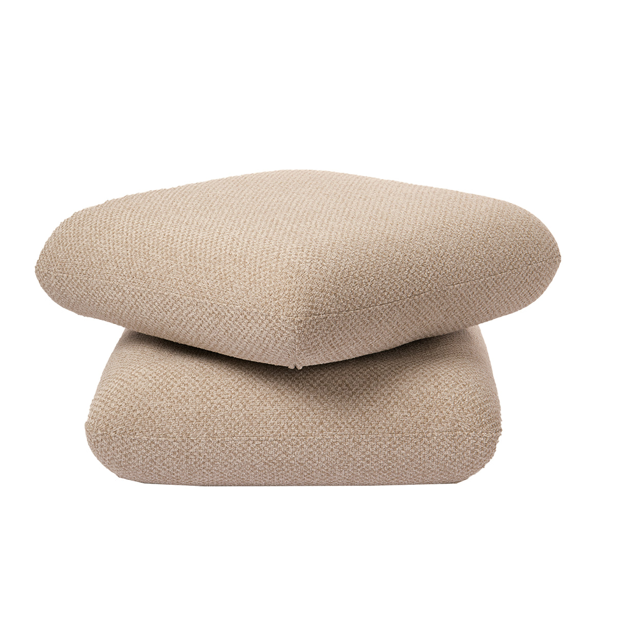 Aro taupe fabric rotating pouf