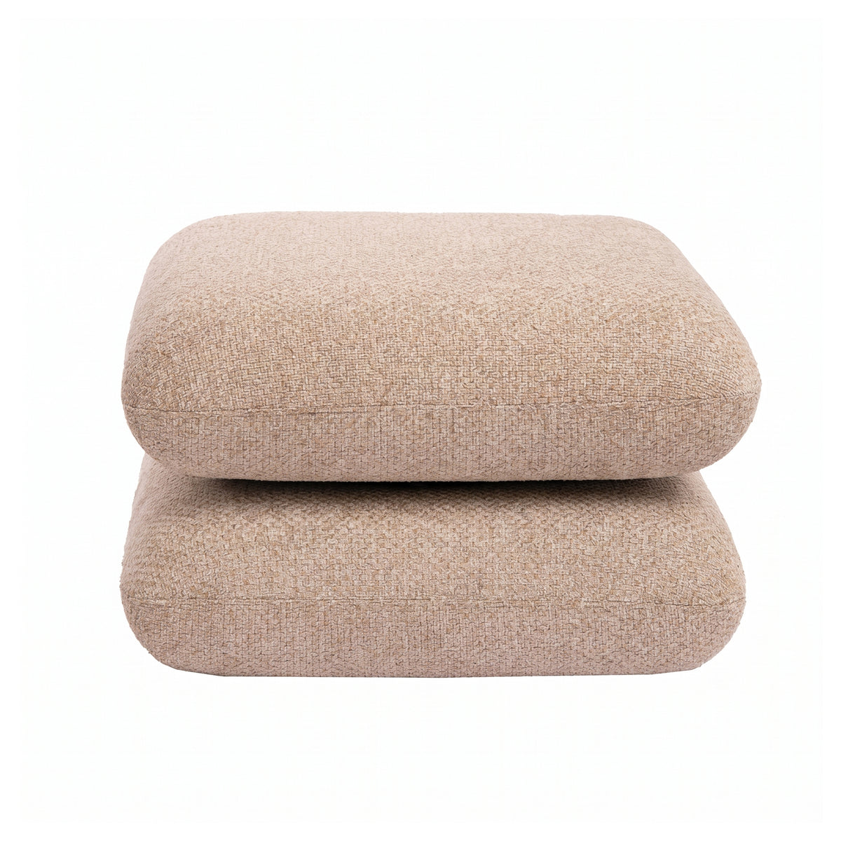 Aro taupe fabric rotating pouf