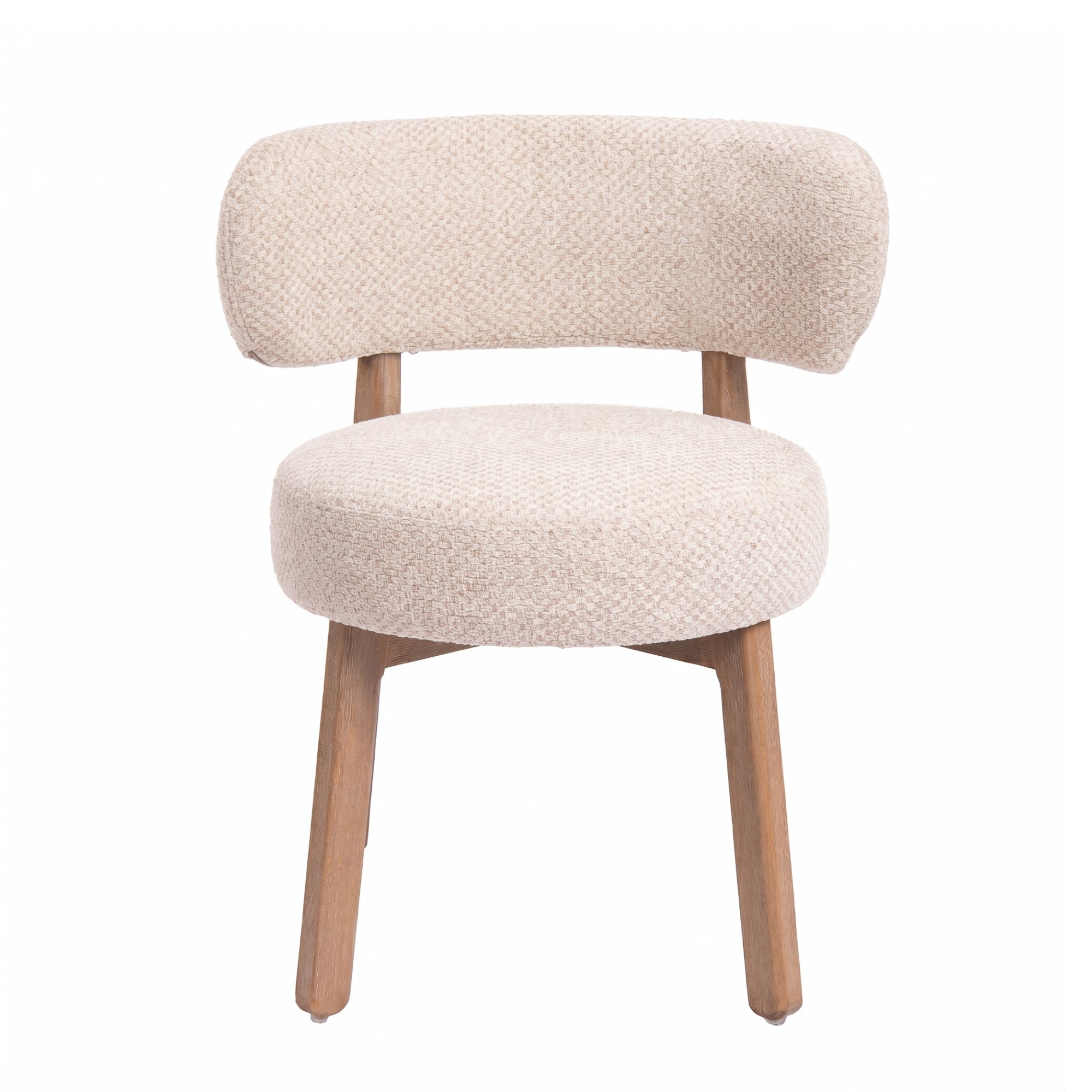 Lior cream teddy dining chair with rubberwood legs