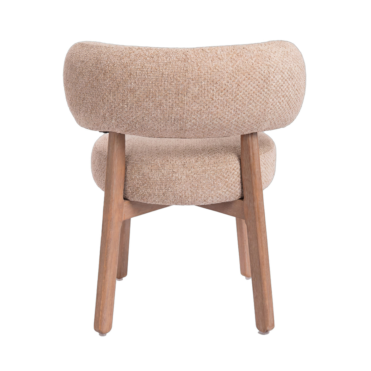 Lior taupe fabric dining chairs with rubberwood frame, set of two