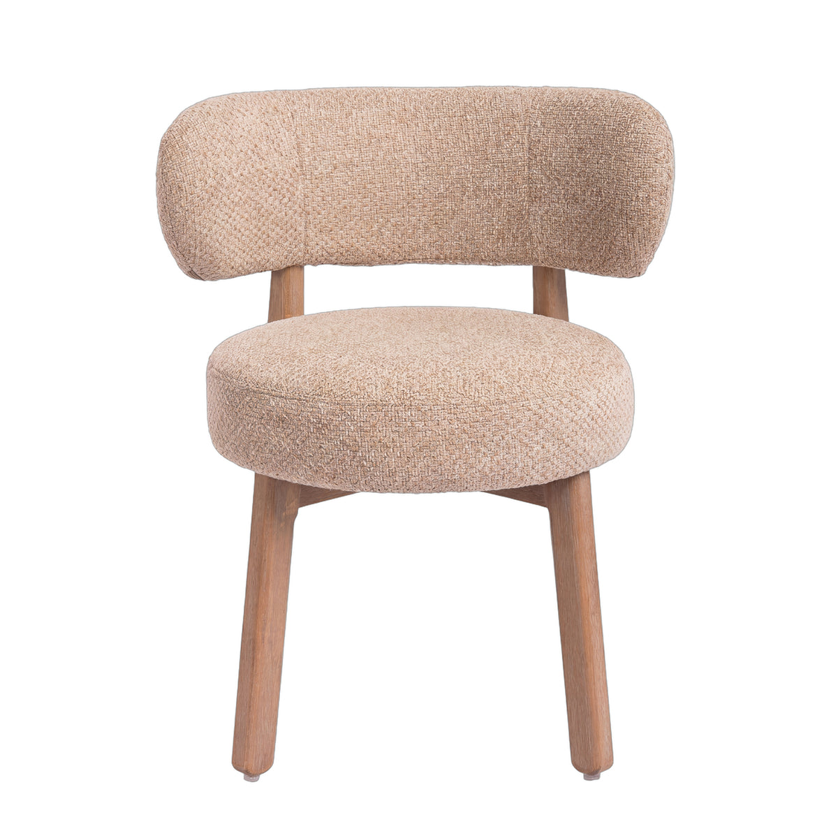 Lior taupe fabric dining chairs with rubberwood frame, set of two