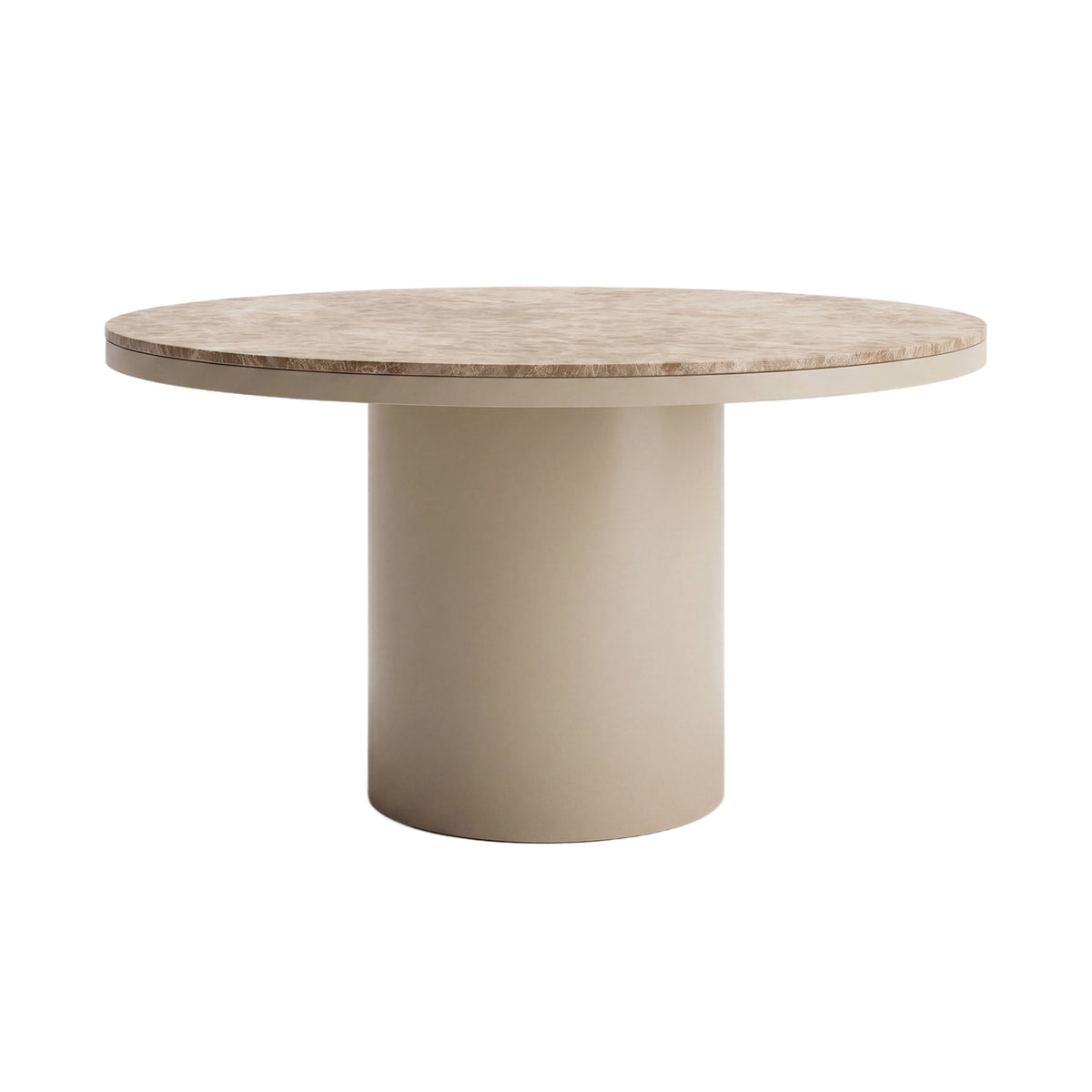 Lunaro round marble dining table with iron base