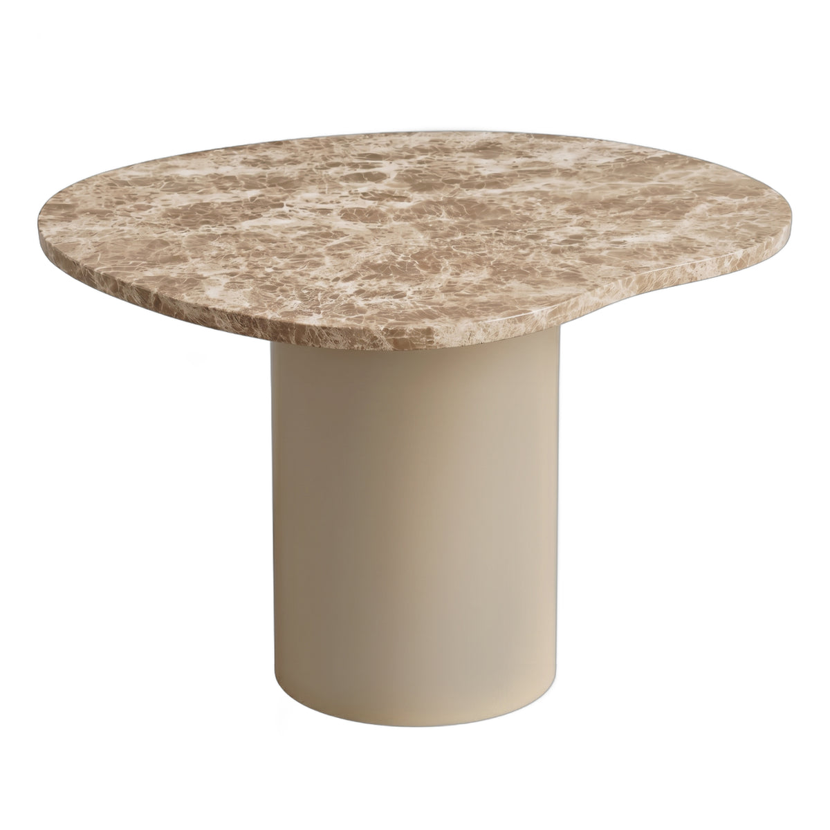 Lunaro beige organic marble coffee table, small, high