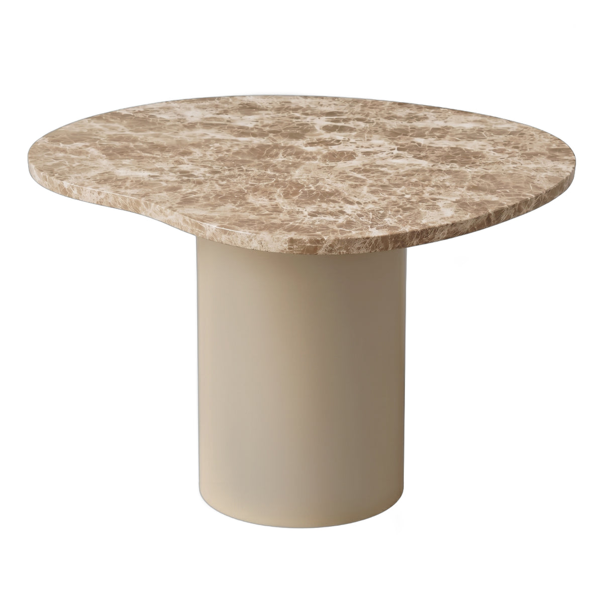 Lunaro beige organic marble coffee table, small, high