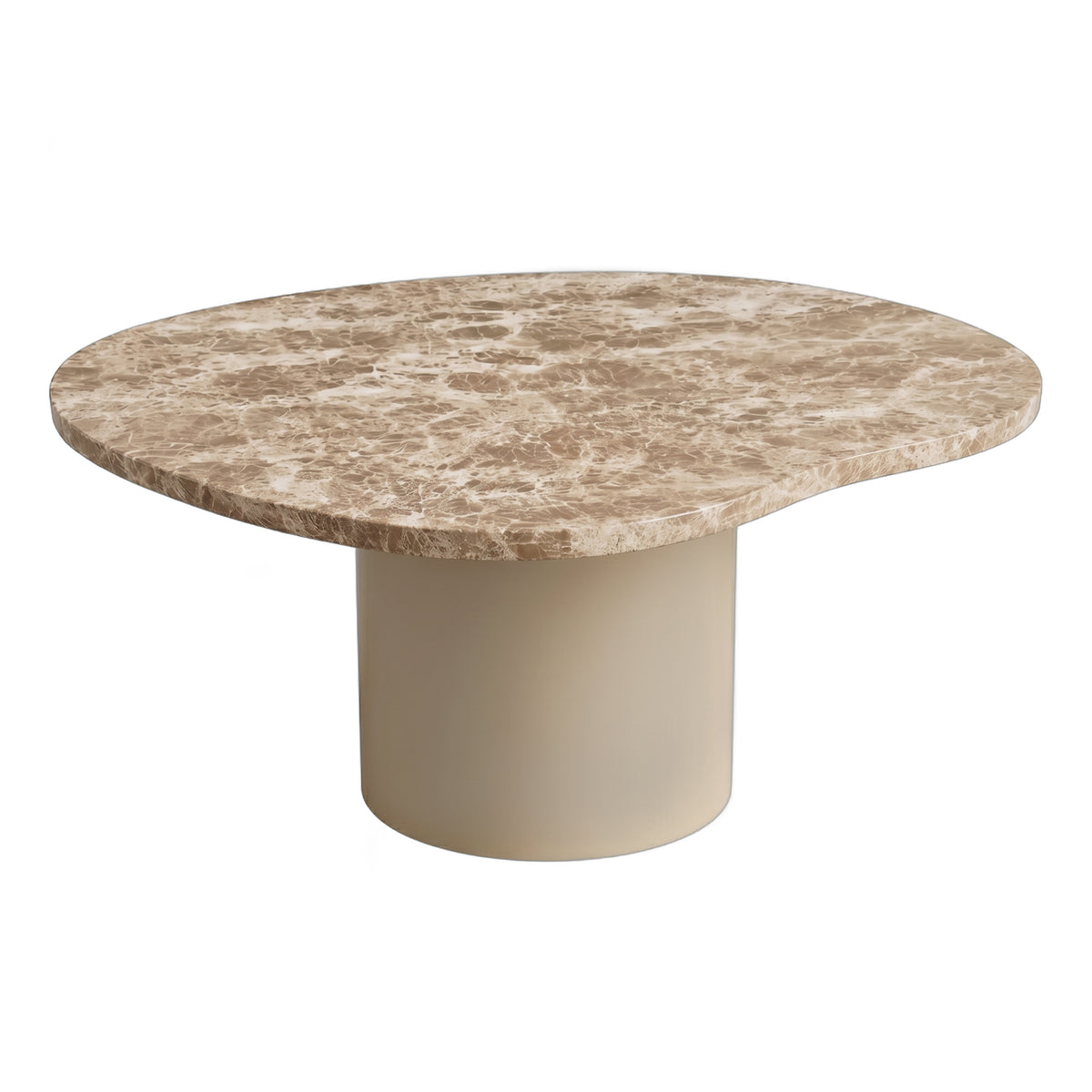Lunaro beige organic marble coffee table, large, low