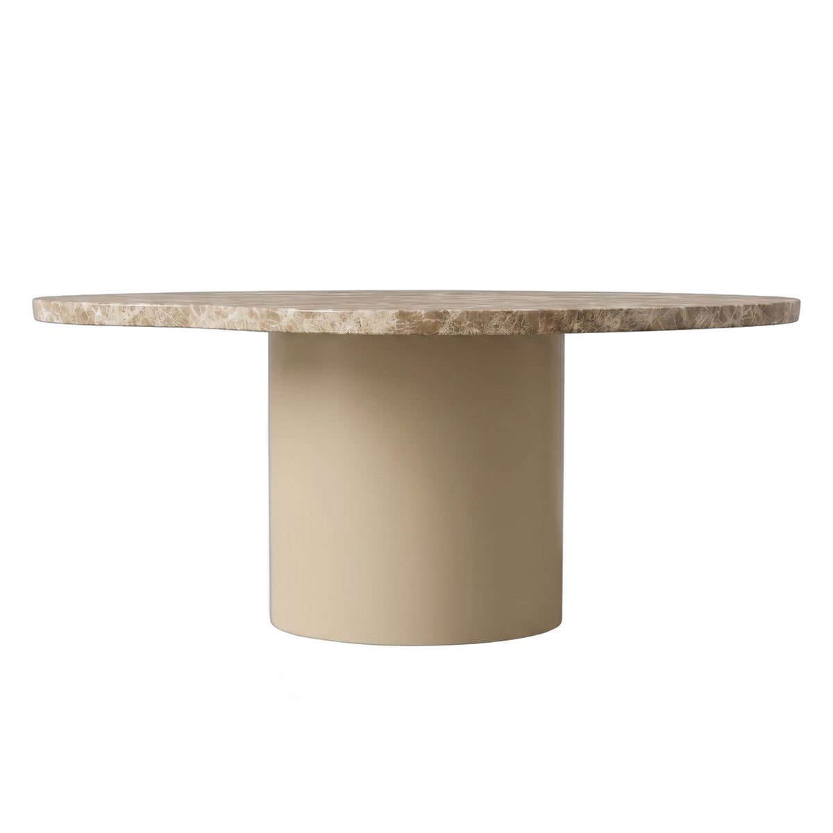 Lunaro beige organic marble coffee table, large, low