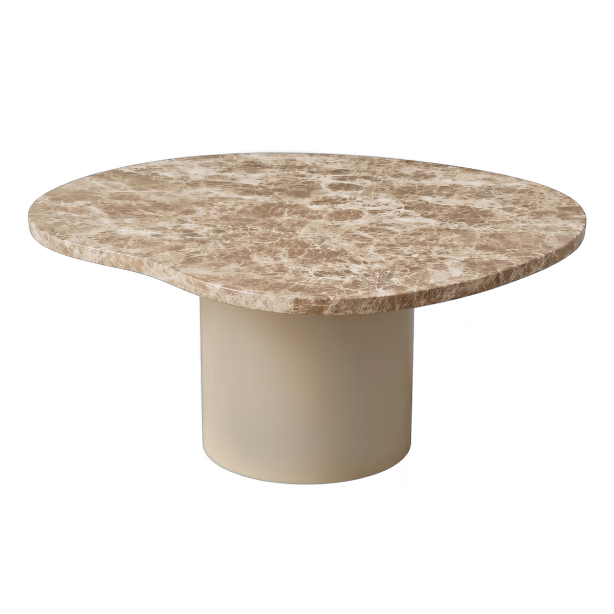 Lunaro beige organic marble coffee table, large, low