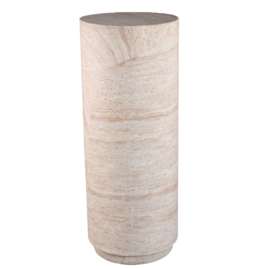 Cennie natural smooth round pillar pedestal, large
