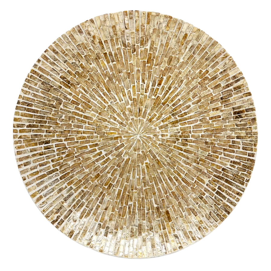 Lauron beige capiz shell round wall panel, large