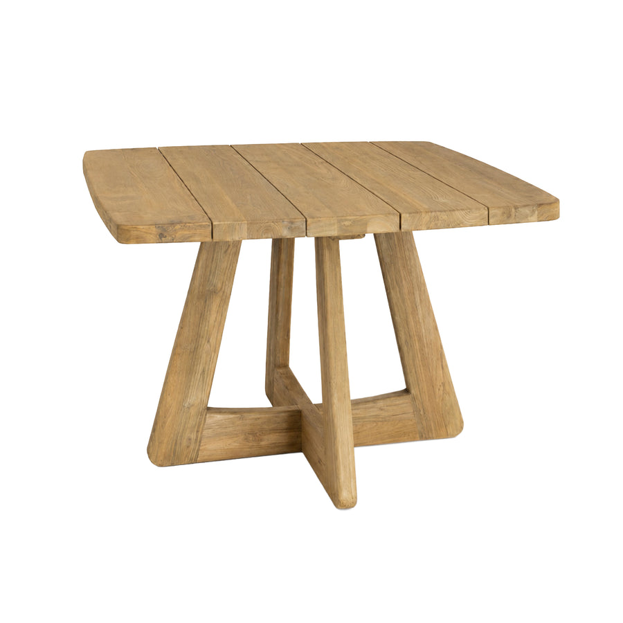 Danni natural teak square dining table, 110cm