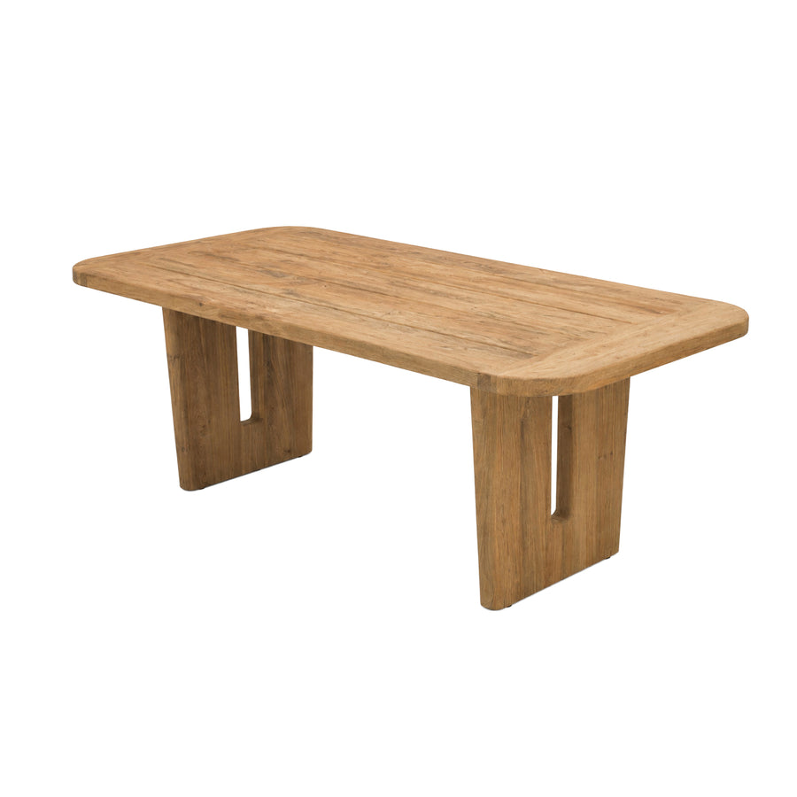 Danni natural teak rectangular dining table, 220cm