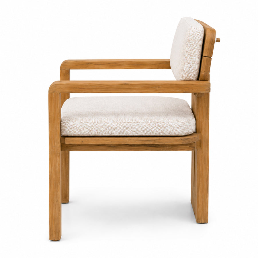 Danni natural teak dining chair with cushion