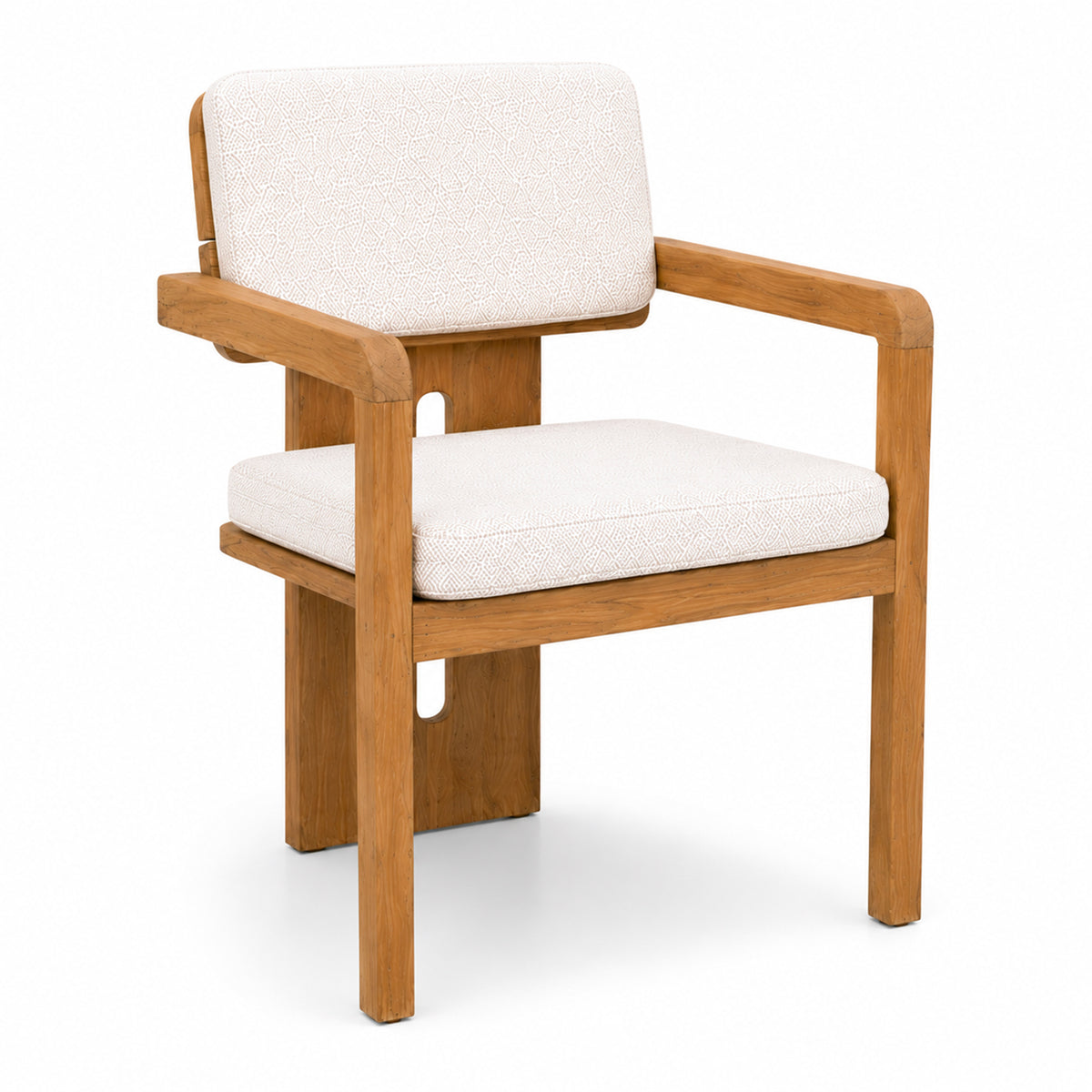 Danni natural teak dining chair with cushion