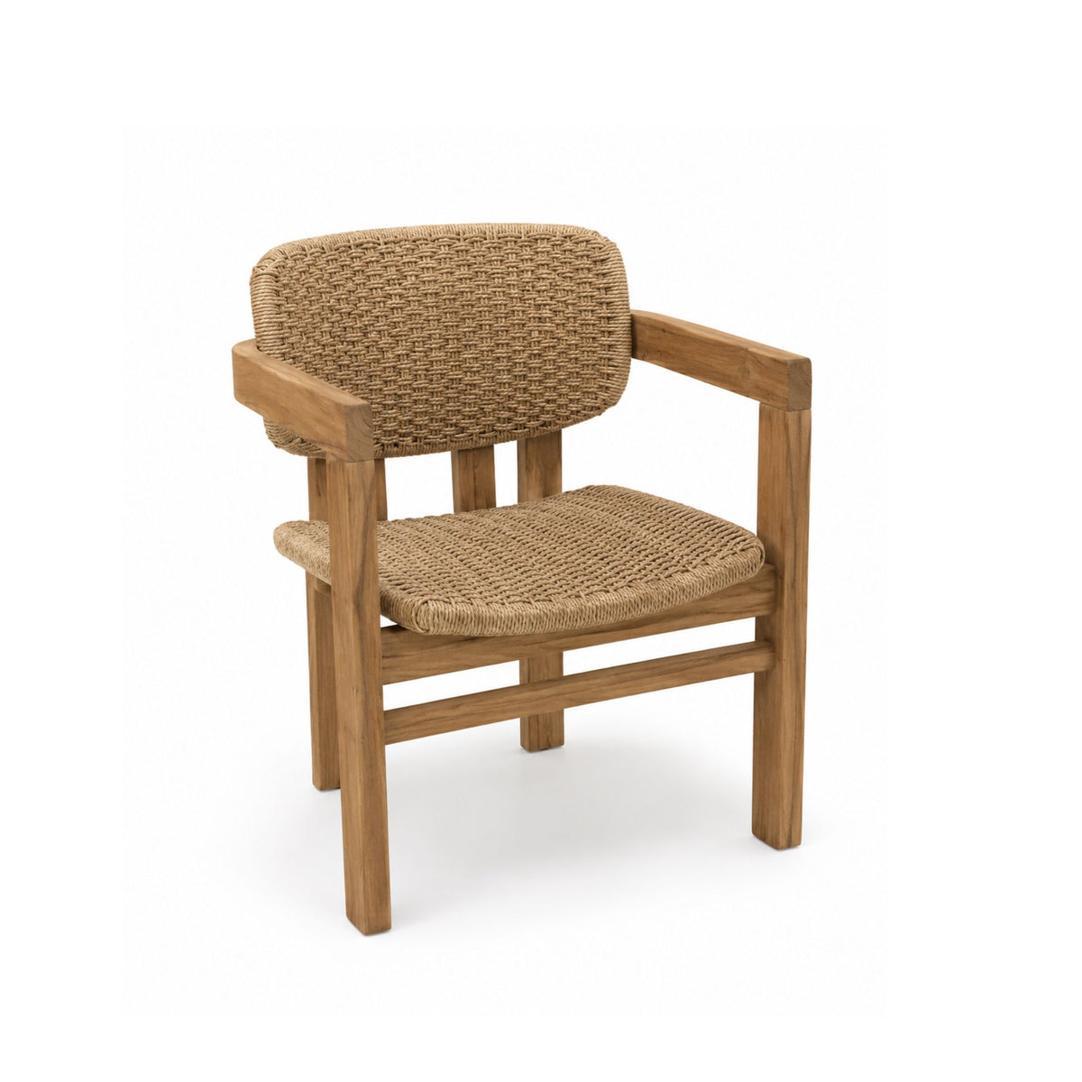 Beike natural teak woven dining chair