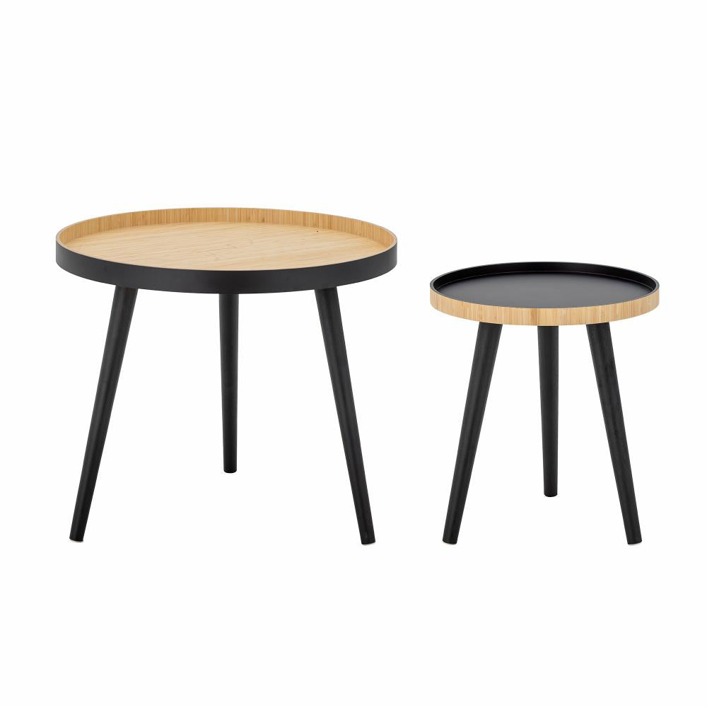 Cappuccino Round Coffee Table - Black Bamboo