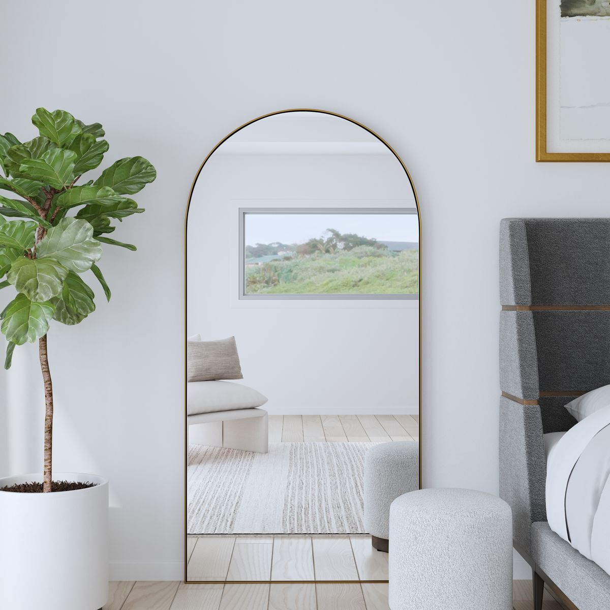 Crosley Antique Brass Arch Mirror