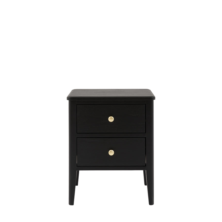 Acton 2 Drawer Bedside Black