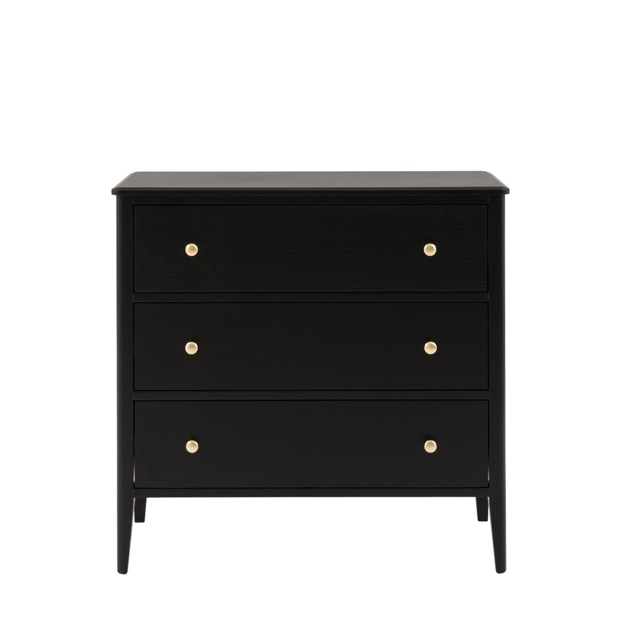 Acton 3 Drawer Chest Black