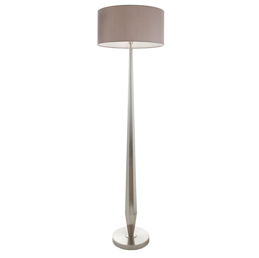 Aisone Brushed Nickel Floor Lamp in brushed nickel and brown — alternative angle