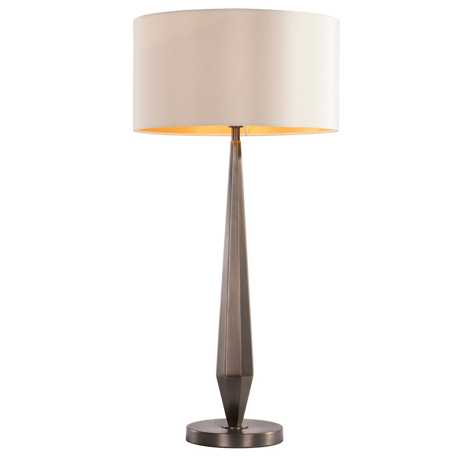 Aisone Table Lamp in brushed nickel and latte — detail