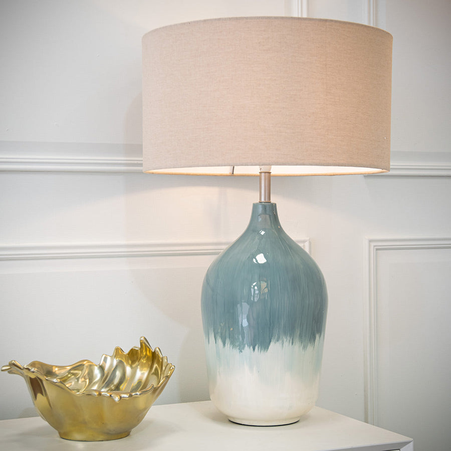 Aketa Coast Table Lamp in gloss cream — alternative angle
