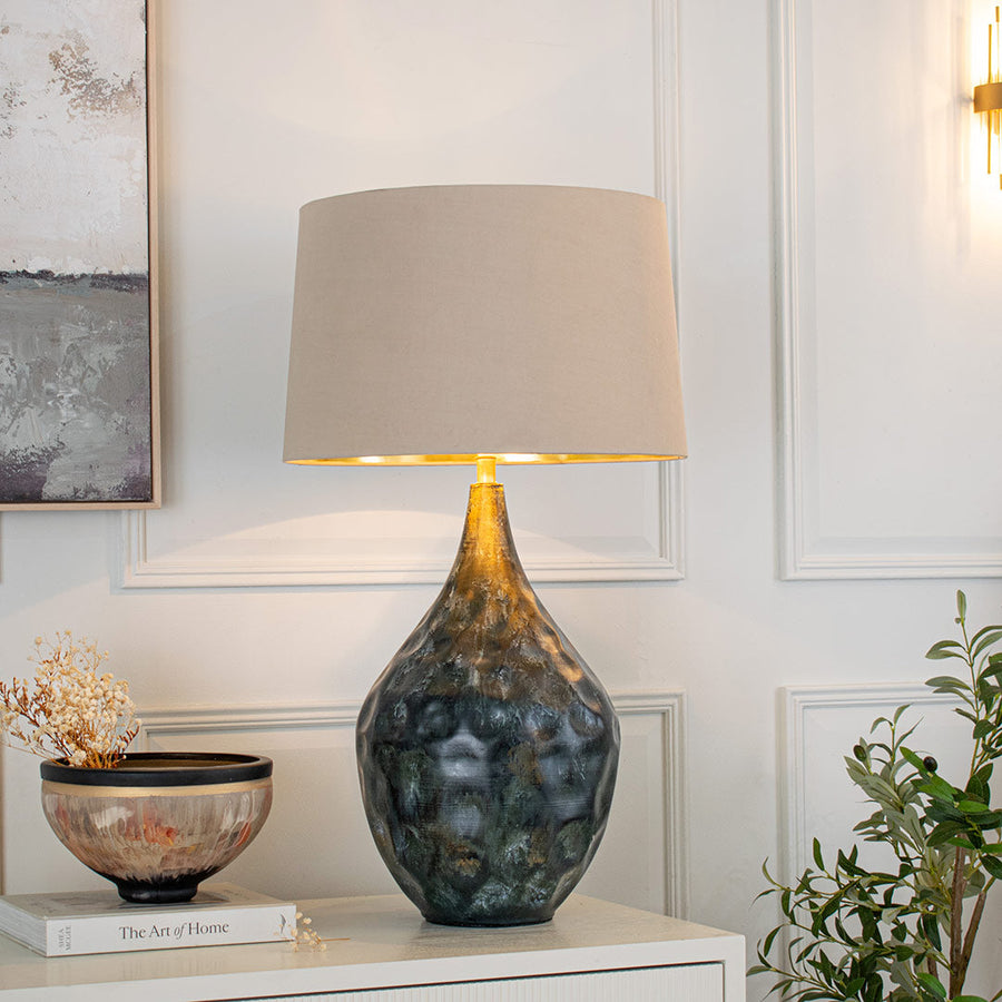 Aketa Dark Weathered Table Lamp