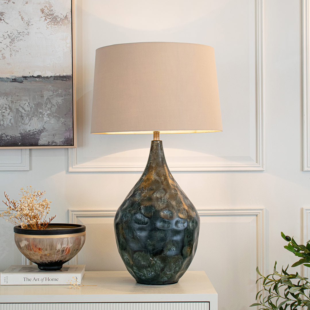 Aketa Dark Weathered Table Lamp